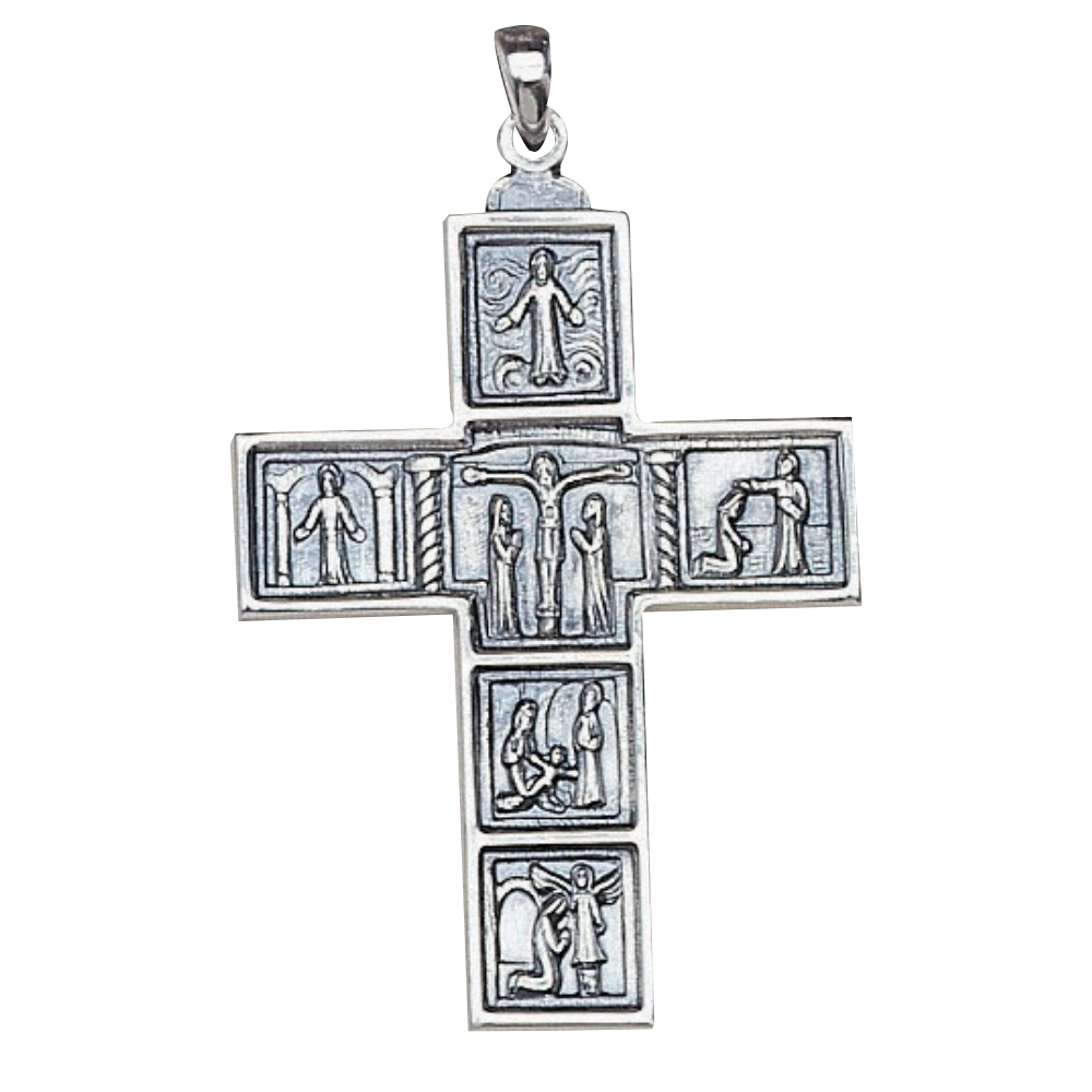 Sterling Silver Stations of the Cross Necklace