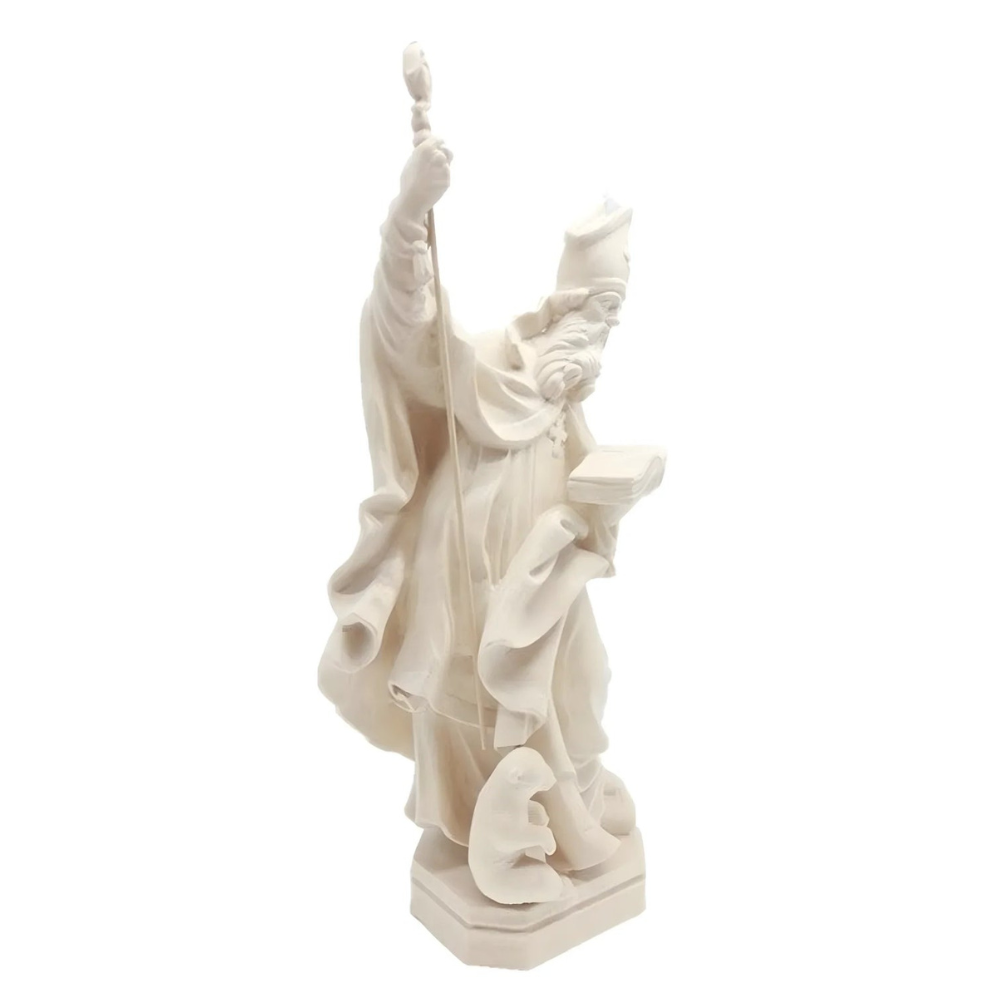 Holy Bishop with Crozier and Book, Val Gardena Carving