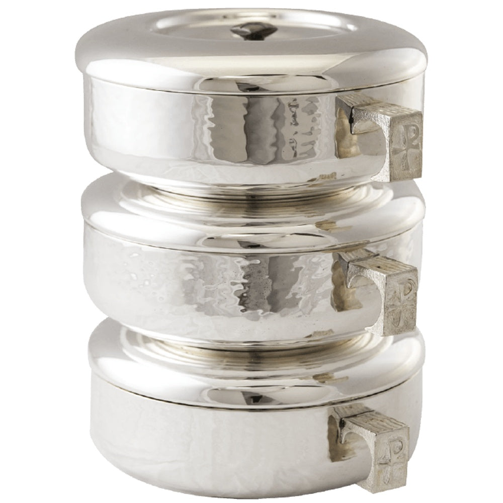 3pc. Stacking Ciboria Set, Hammered Brite Star