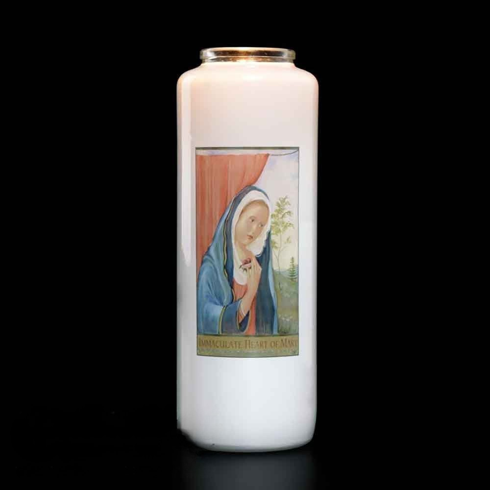 6 Day Immaculate Heart of Mary Glass Devotional Light