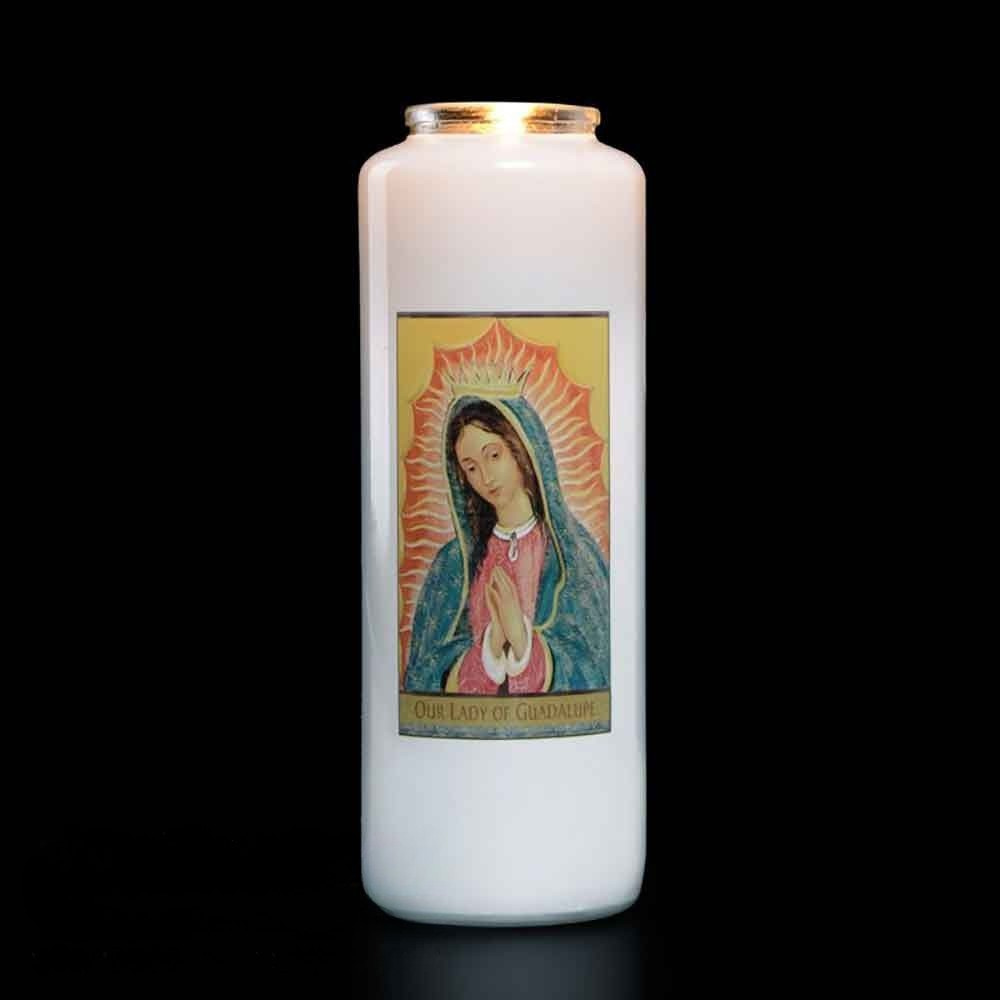6 Day Our Lady of Guadalupe Glass Devotional Light