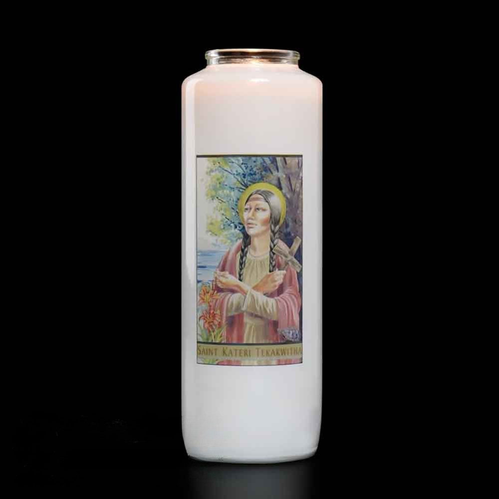 6 Day Saint Kateri Tekakwitha Glass Devotional Light