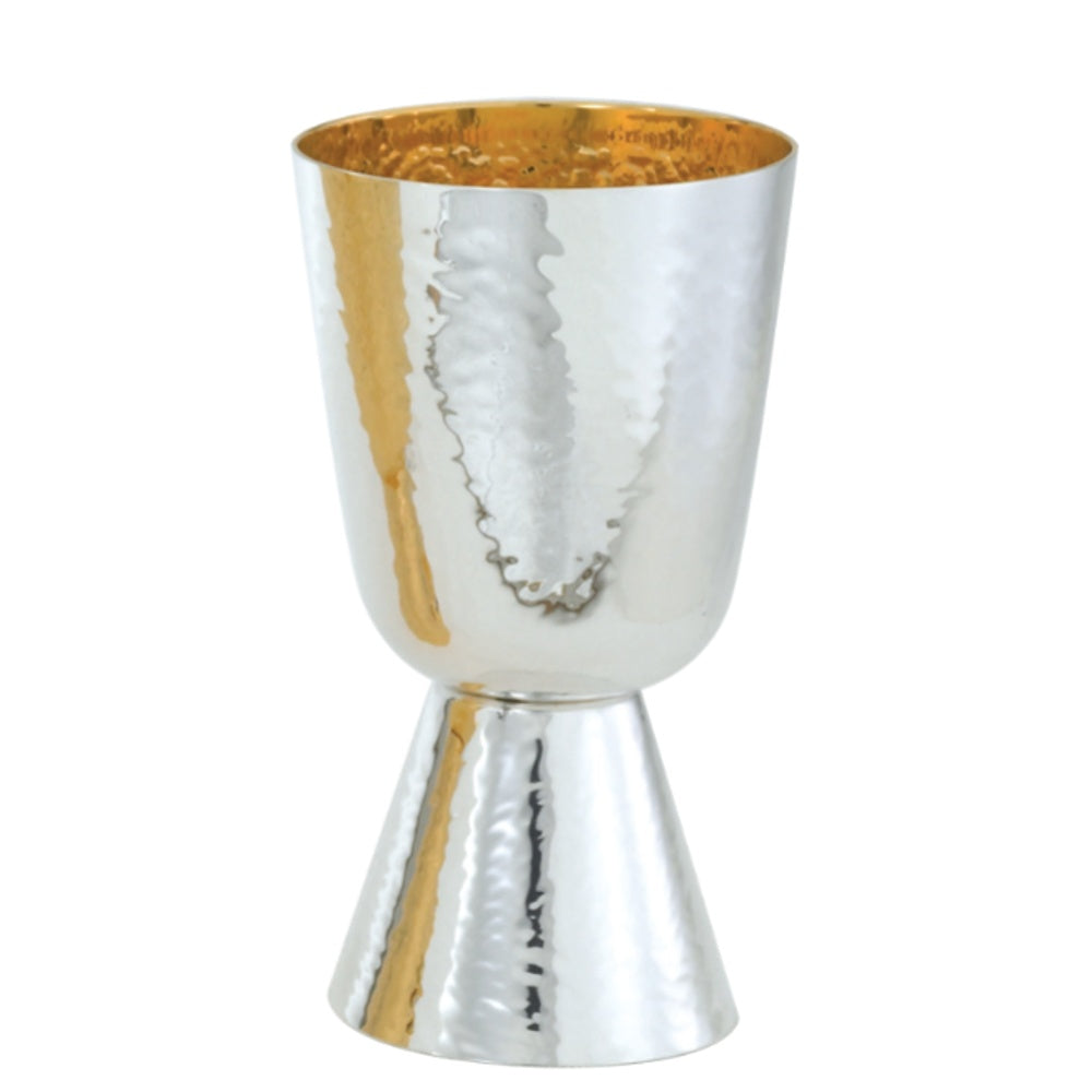 Communion Cups - Silver, Gold Line, Hammered