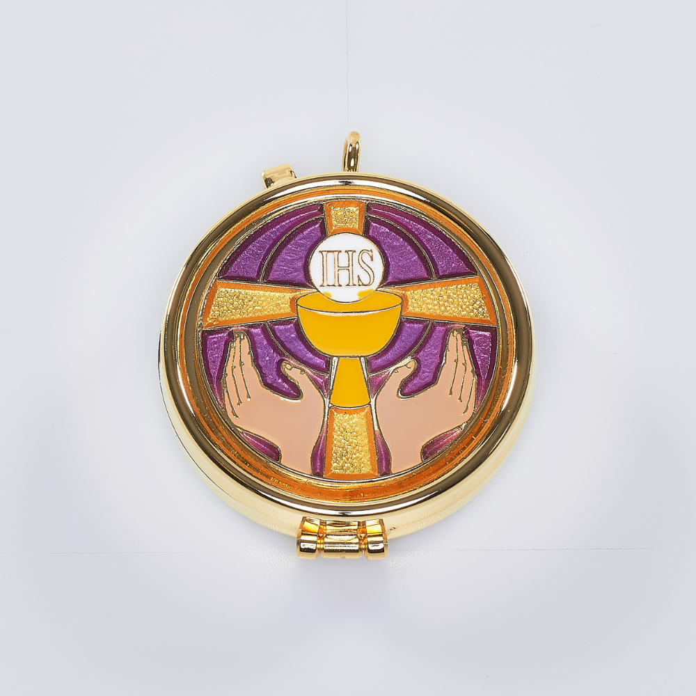 Holy Communion Chalice & IHS 15 Capacity Pyx