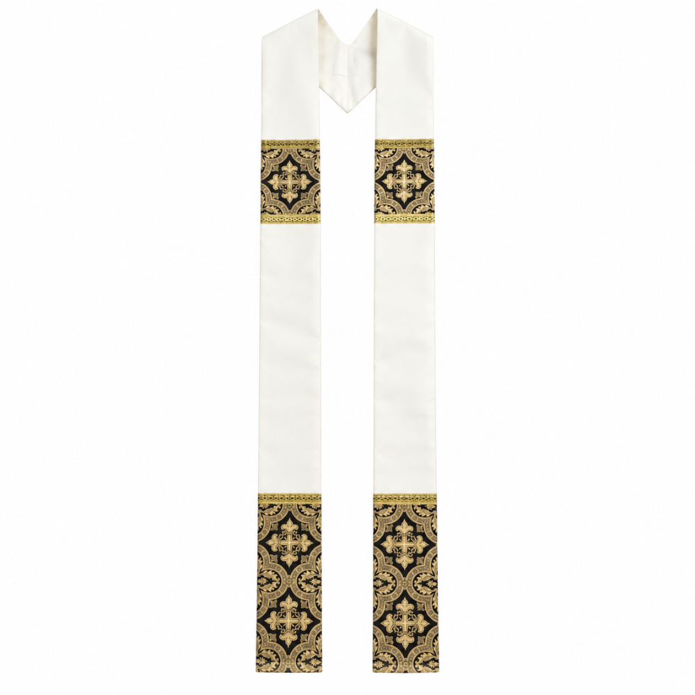 White/Black Overlay Stole