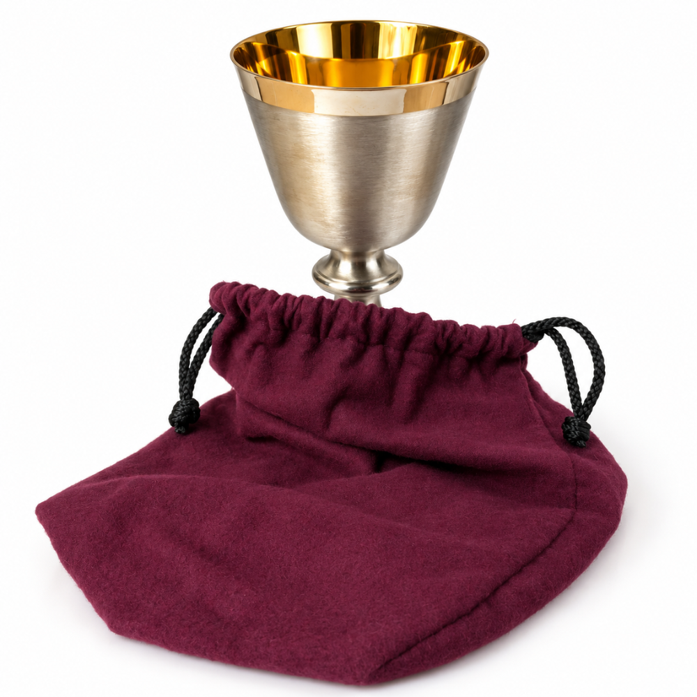Brushed Silver Plated Chalice with Gold Lining