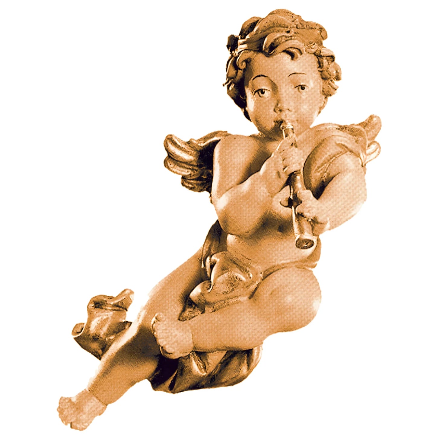 Flying Musician Little Angel with Woodwind Instrument from Val Gardena