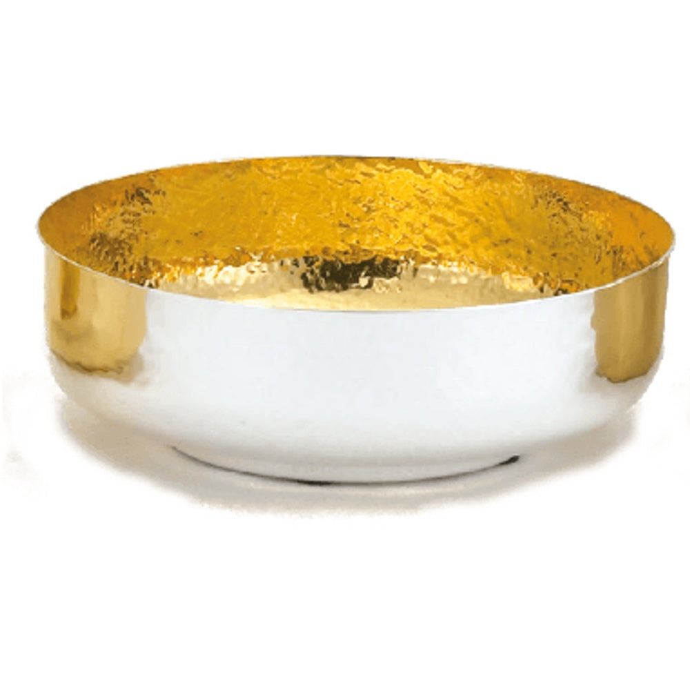 Open Ciborium - 6⅛" Bowl, Silver Gold-Line-Hammered