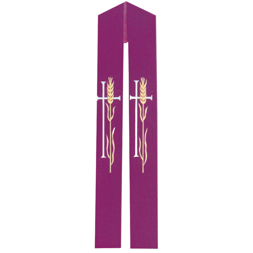 Cross & Wheat Overlay or Deacon Stole