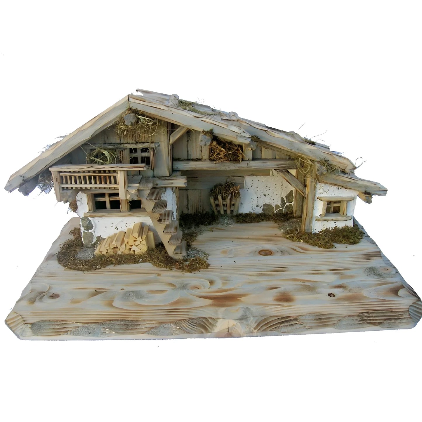 Rustic Wooden Stable "Fermeda" for Nativity Scene
