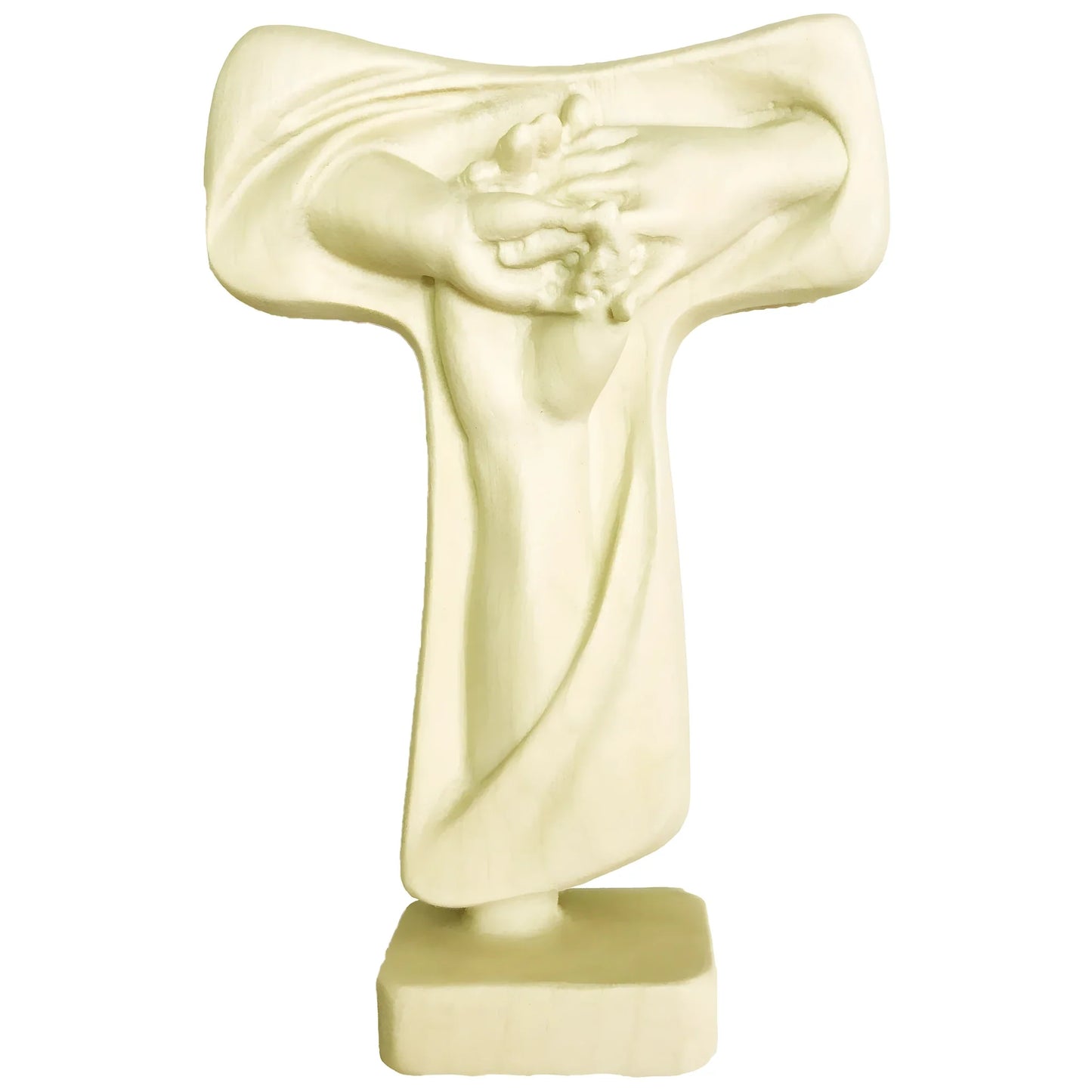 Tau Cross of Peace in Val Gardena Wood, Artisan Sculpture of Unity
