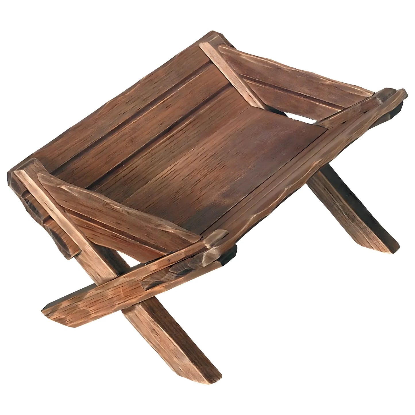 Rustic Wooden Manger Cradle for Baby Jesus
