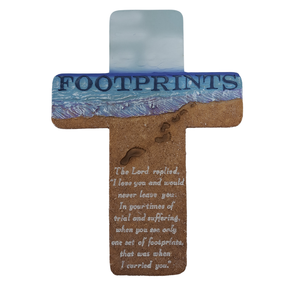 Footprints Wall Cross