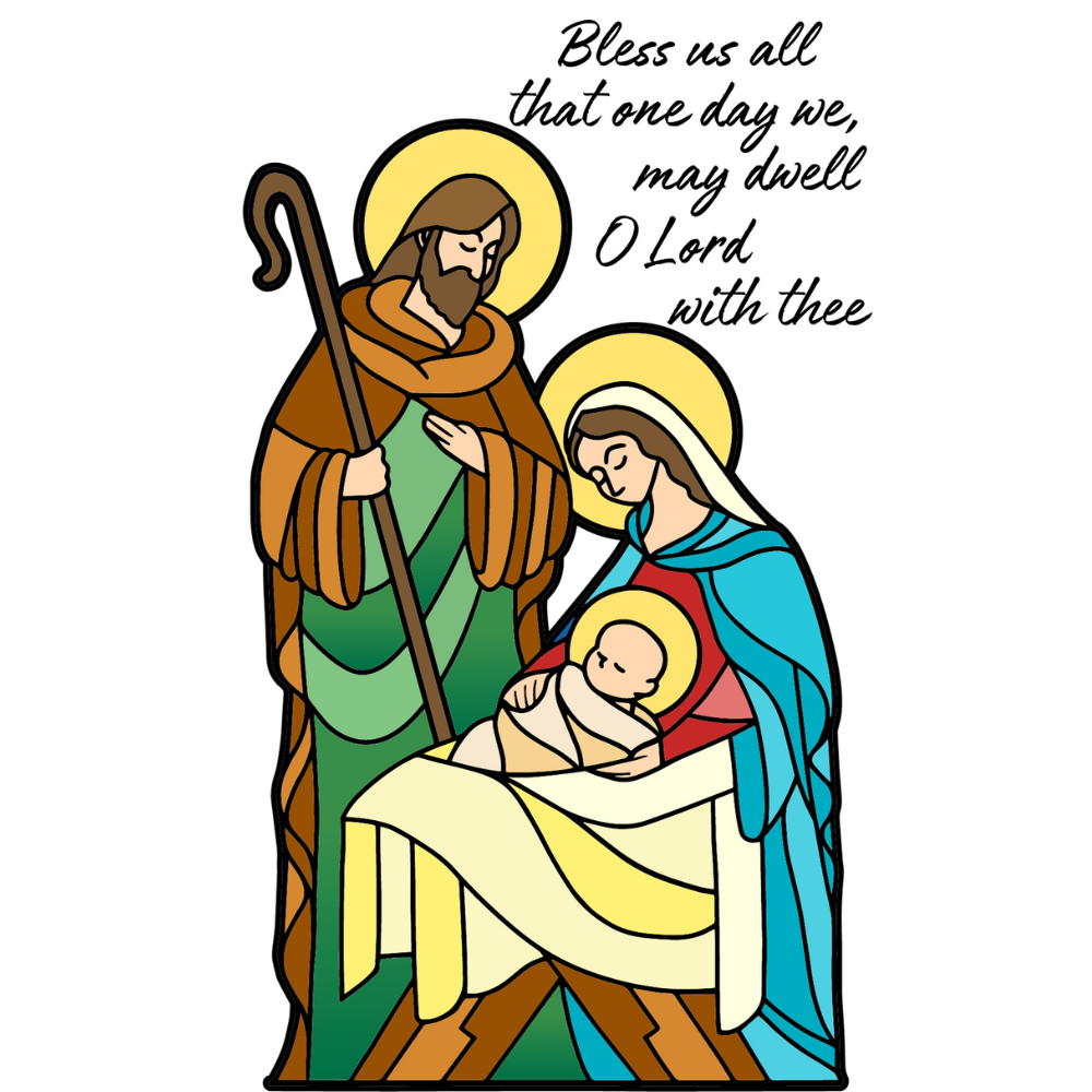 3" x 12" Home Christmas Candle with Holy Family