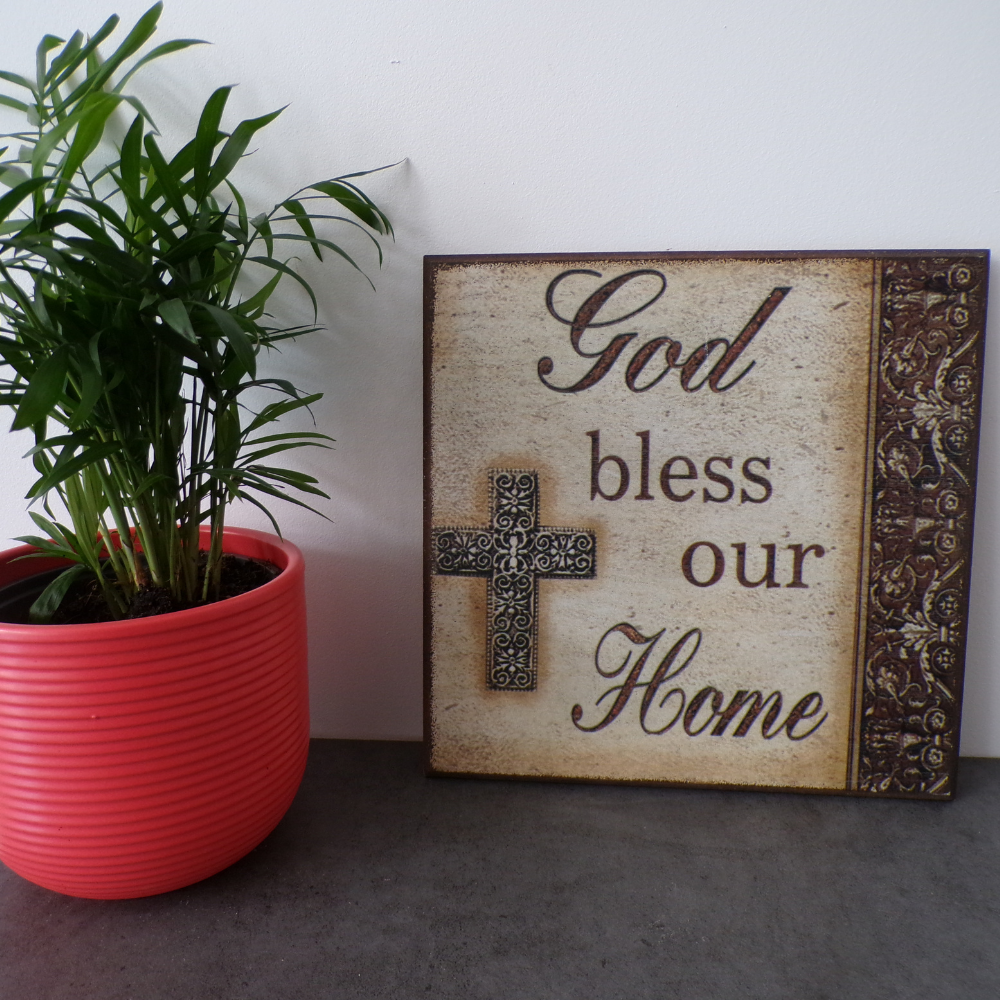 Inspirational Wall Plaque - Bless Our Home