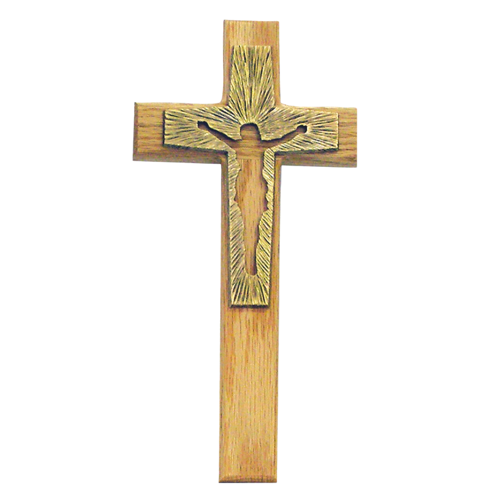 10" Christ Oak Cross