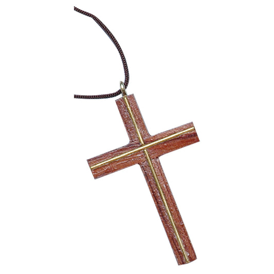 Small Wooden Cross Necklace