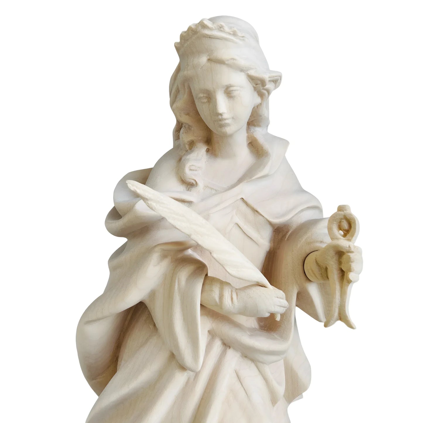 Saint Apollonia Carved Wood Statue, Patron Saint of Dentists