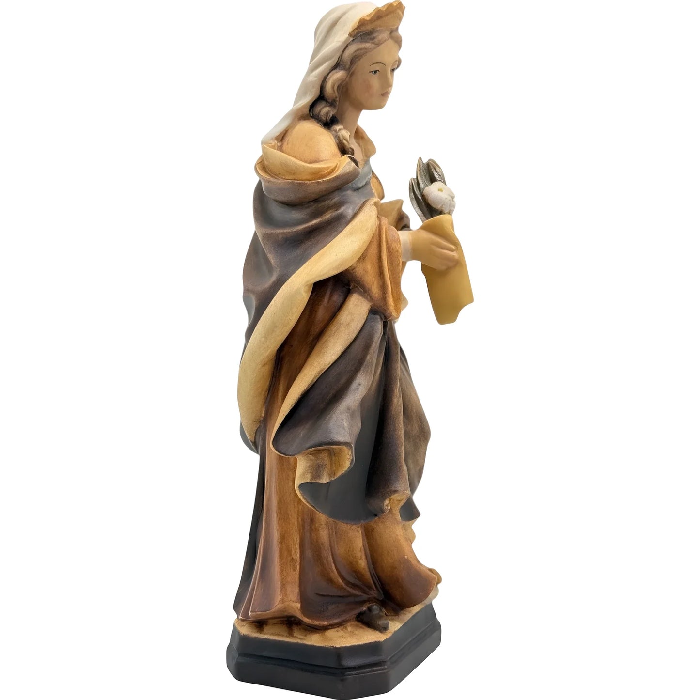 Saint Veronica Hand-Carved Wood Sculpture from Val Gardena