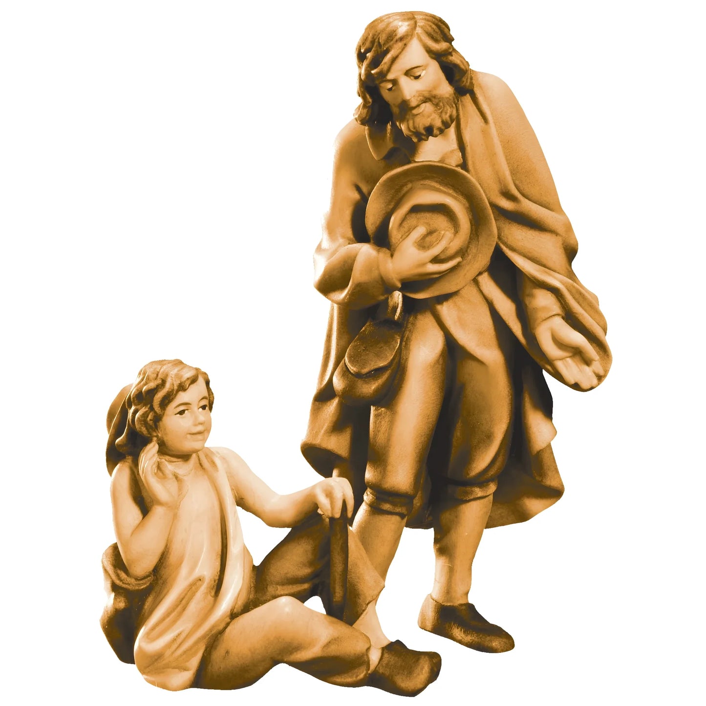 Shepherd and Young Boy - Maple Wood