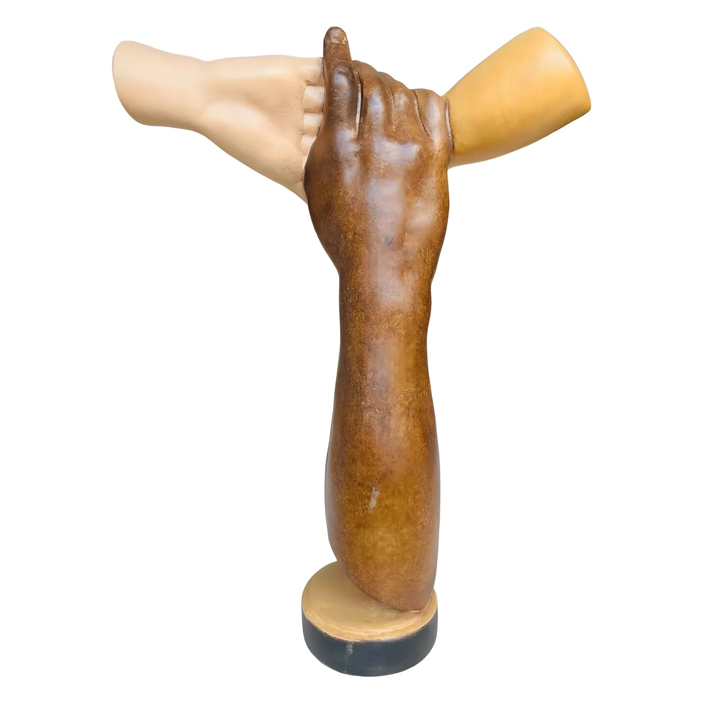 Symbol of Peace and Brotherhood: United Hands Sculpture in Maple Wood