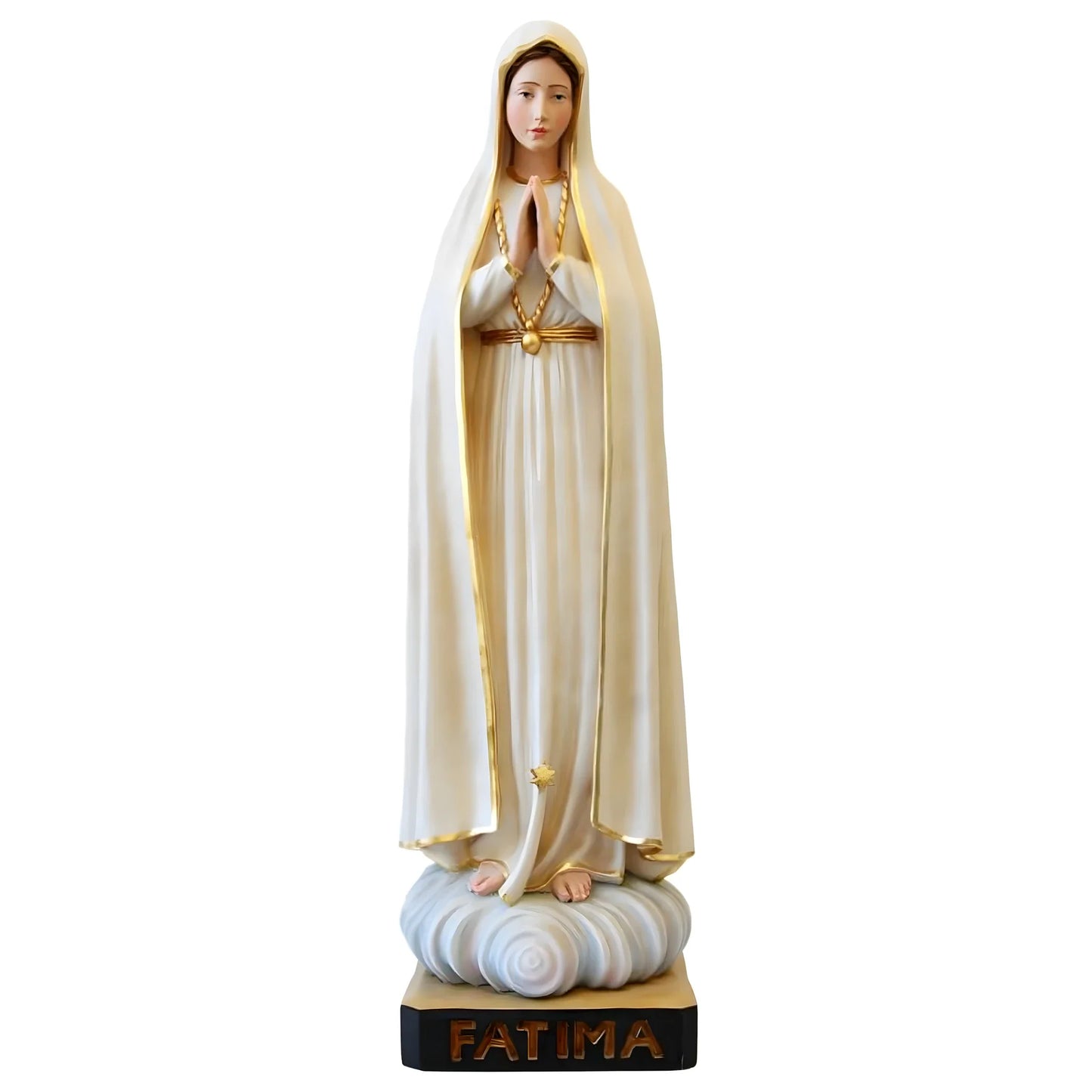 Statue of Our Lady of Fatima Pilgrim 100 cm in Colored Fiberglass