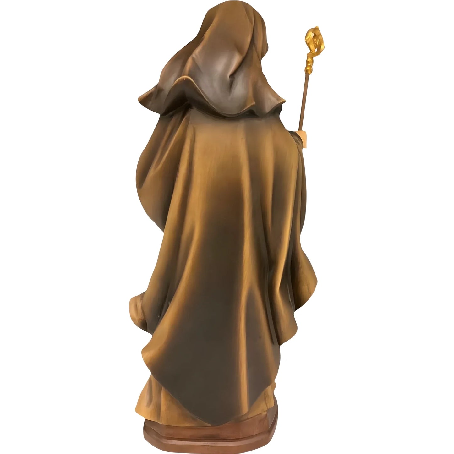 Saint Ermengarda Statue with Crown in Val Gardena Wood