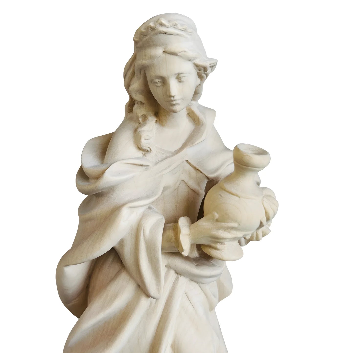 Carved Wooden Statue of Saint Mary Magdalene - Val Gardena Craftsmanship