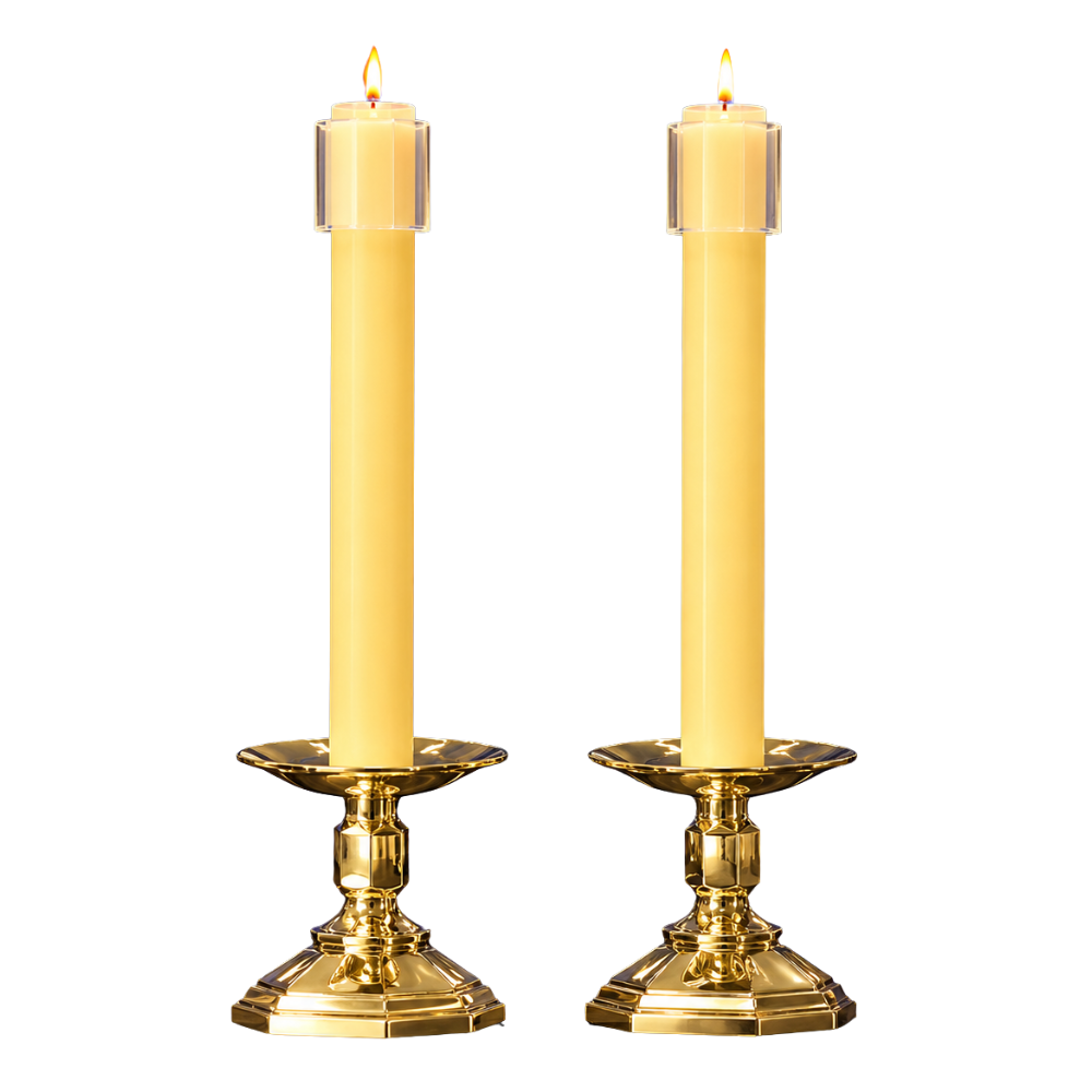 1 1/2" x 17" Unbleached 51% Beeswax Candles - Per Pair