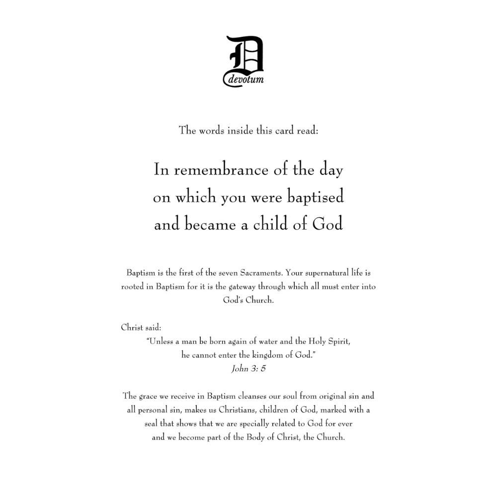 Baptismal Card, DVBAPE