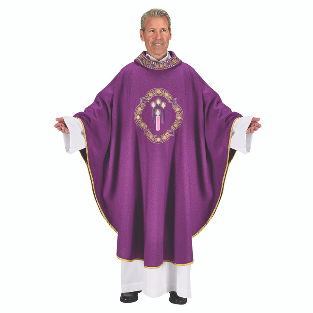 Advent Chasuble with Embroidered Collar