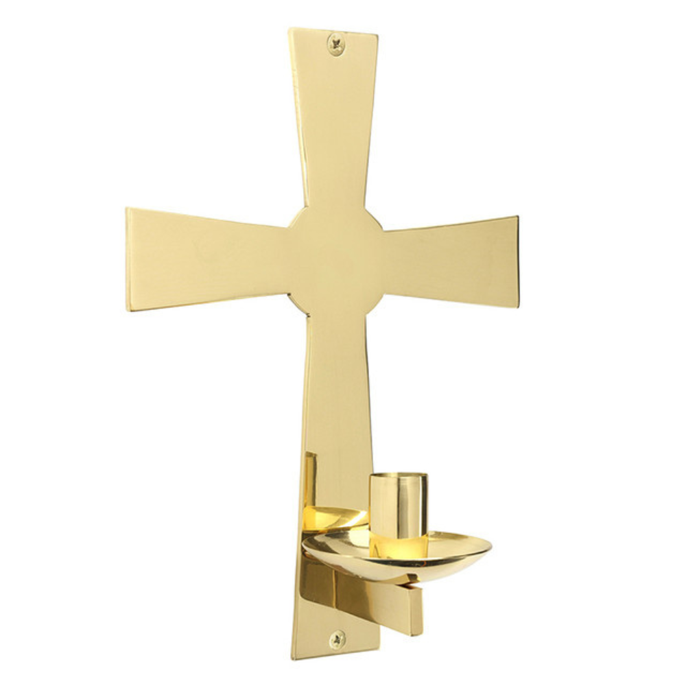 Plain Cross Wall-Mounted Candleholder