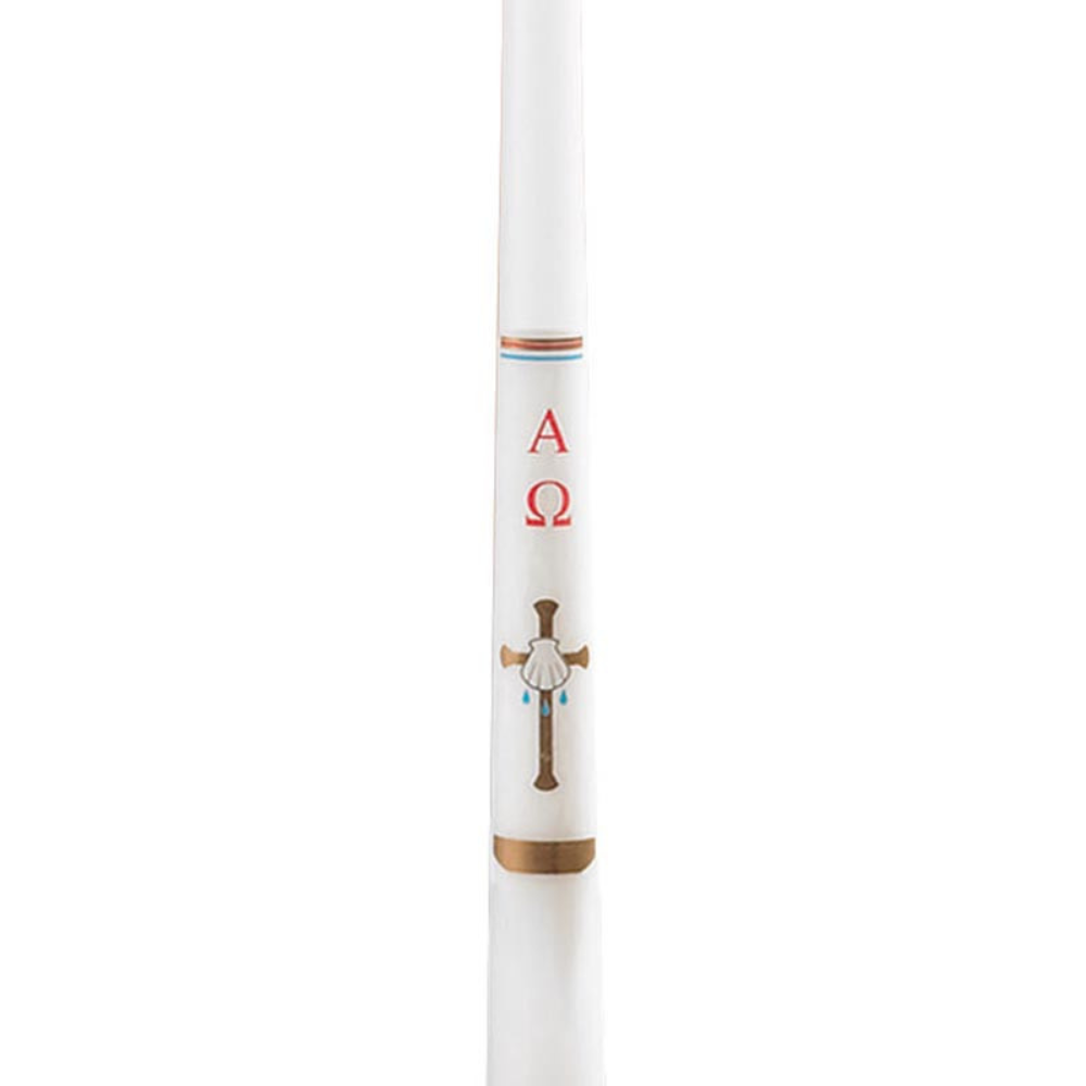 Cross & Shell Baptismal Candles