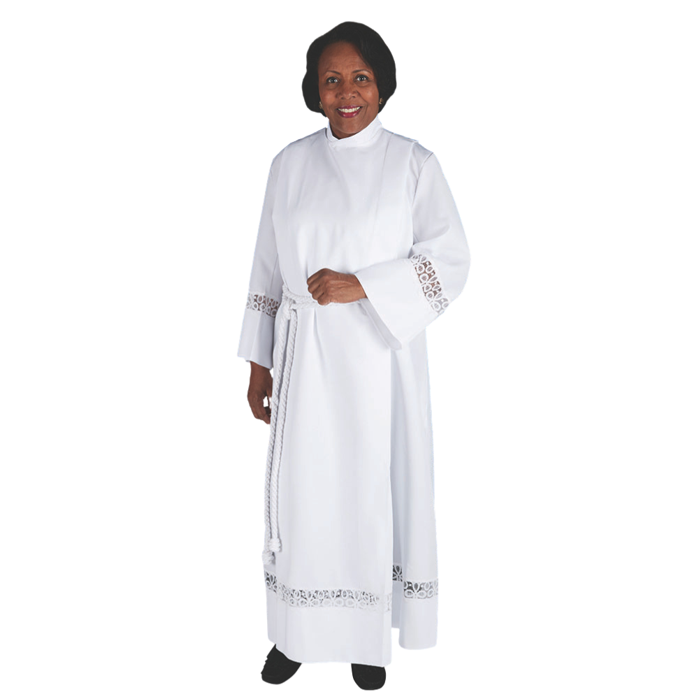 Women's Front Wrap Alb with Lace