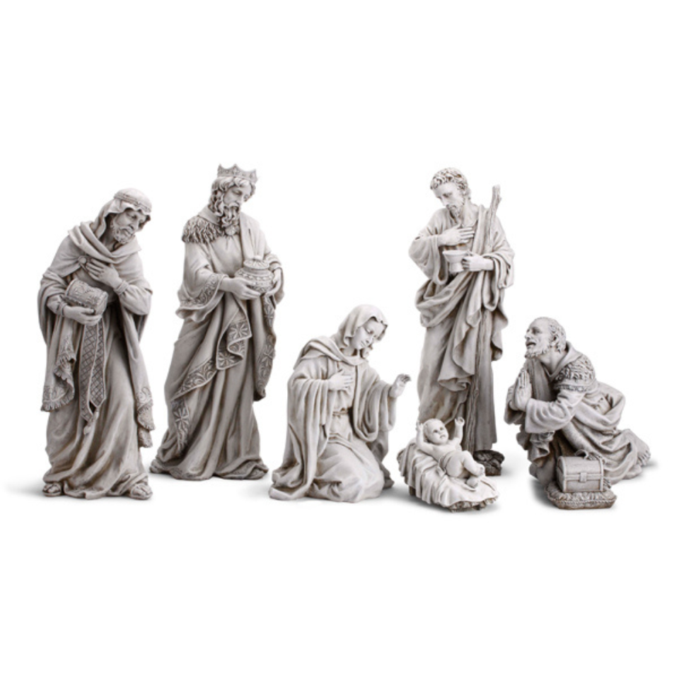 7 Piece Greystone Nativity Set, 23-1/2" Scale