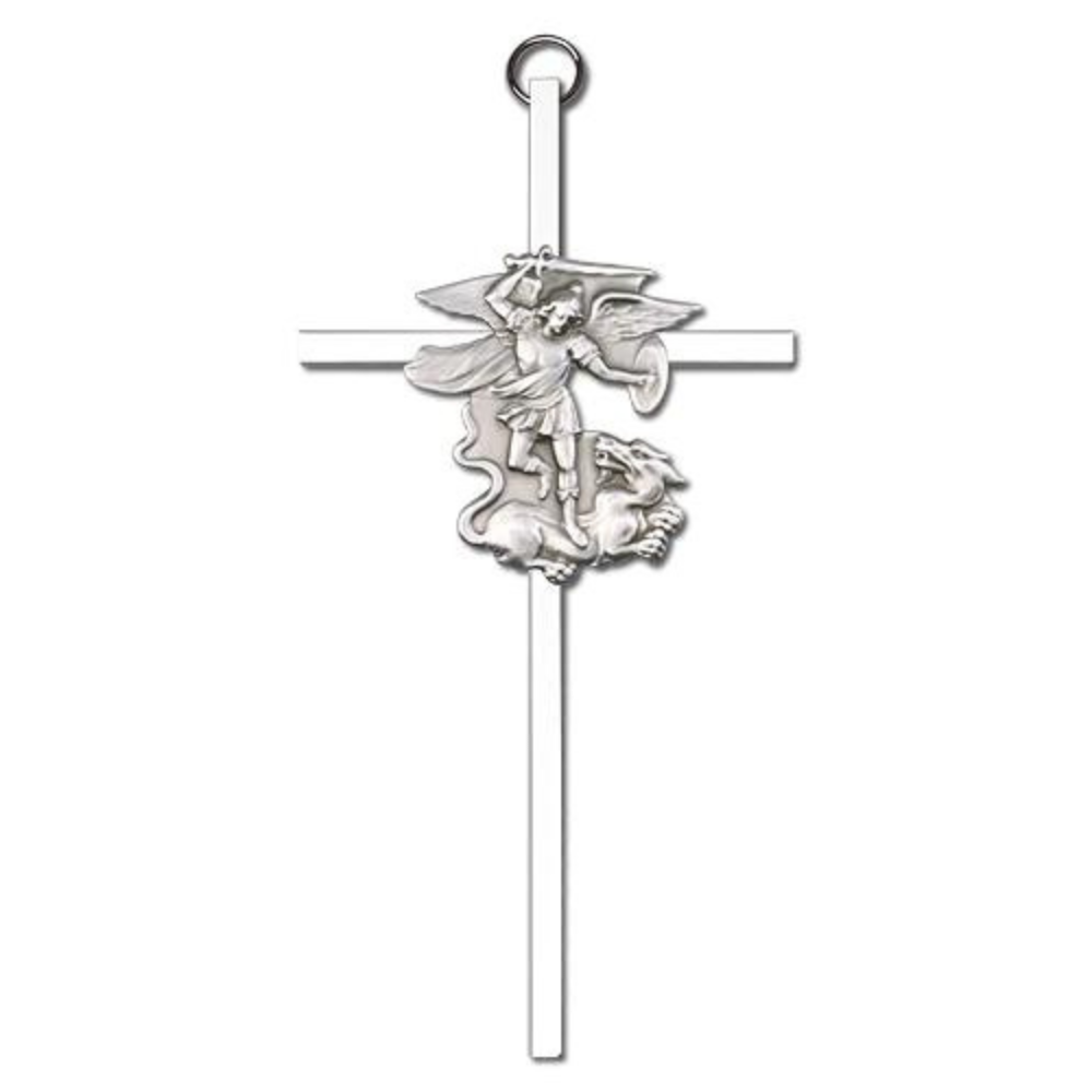 St. Michael 6" Metal Wall Cross 4945