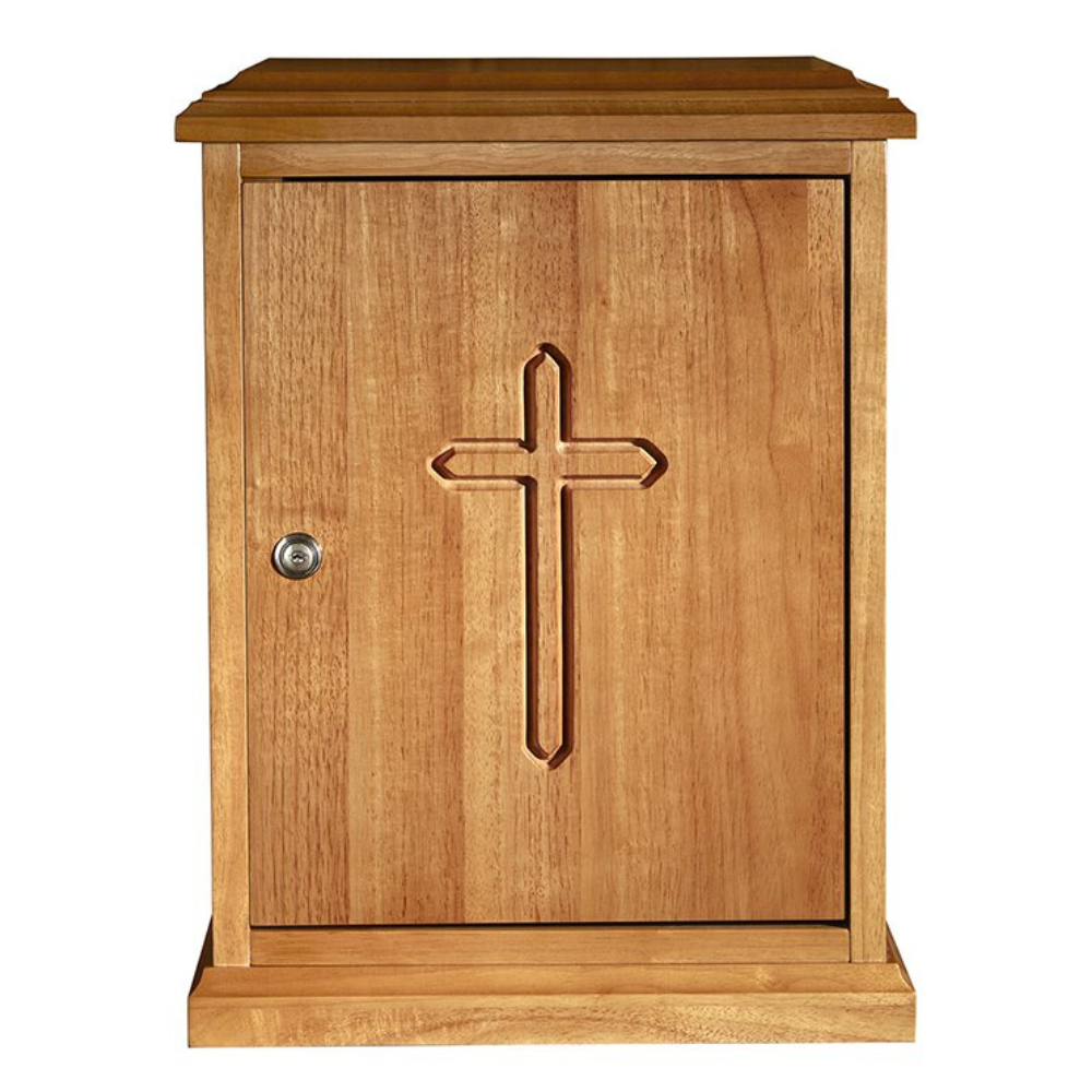 Plain Cross Wood Tabernacle - Medium Oak