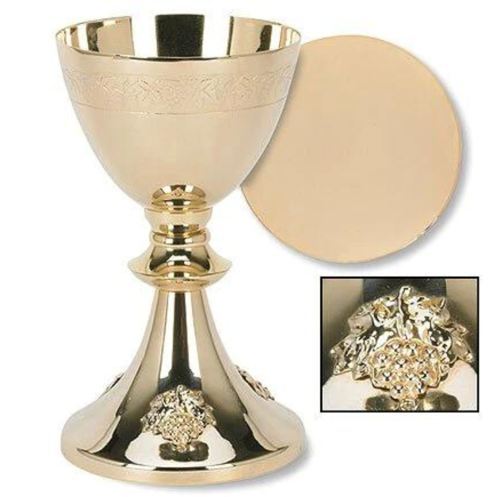 Grape Cluster Design Chalice & Paten Set