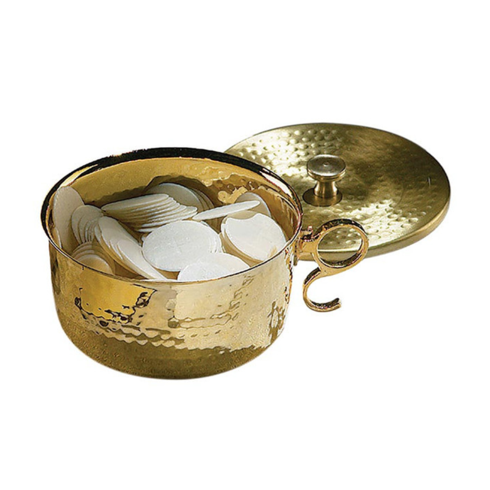 Brass Ciborium Gold Plated Hosts