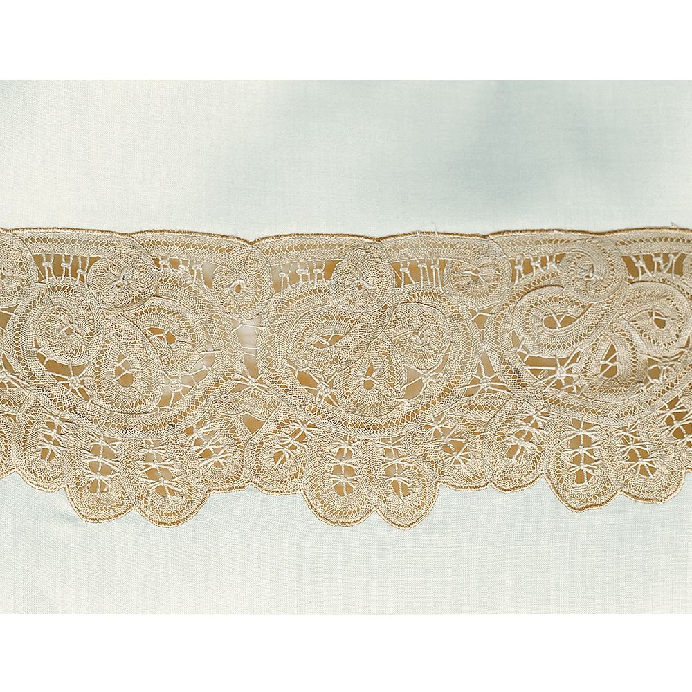 Entredeur Fiori Ivory Alb with Refined Floral Embroidery