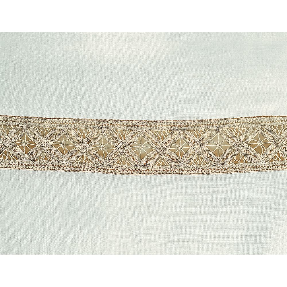 Entredeur Rombi Ivory Alb with Diamond-Shaped Embroidered Detail