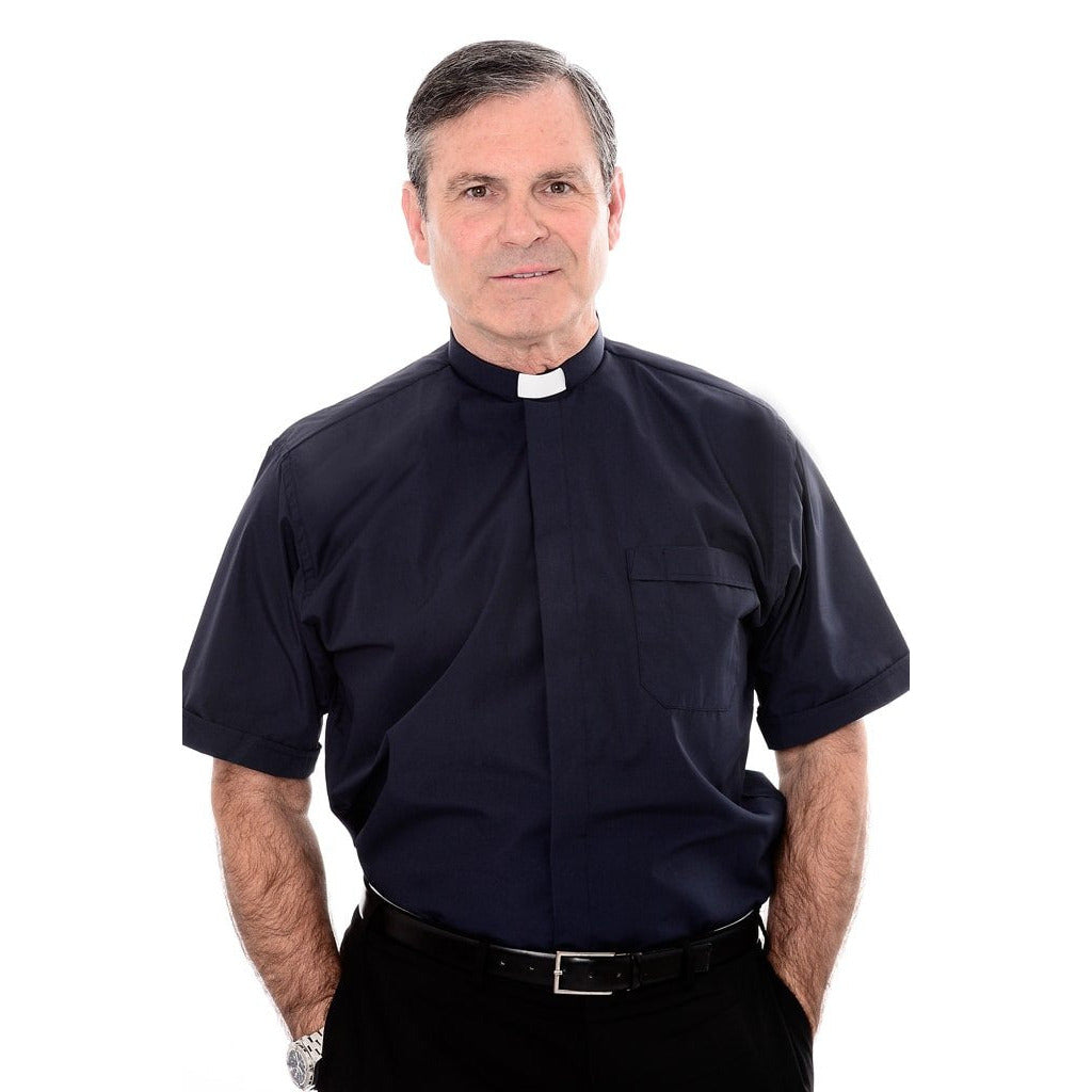 1 Inch Tunnel Collar Clerical Shirt - Short Sleeve
