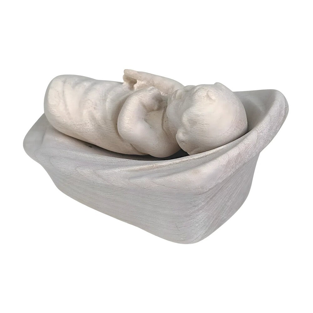 Baby Jesus in Crib in Maple Wood