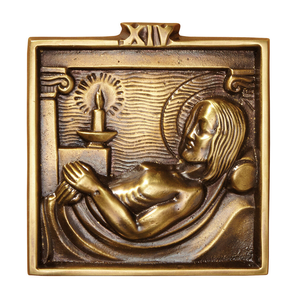 4 3/4" Square Brass Stations of the Cross Set