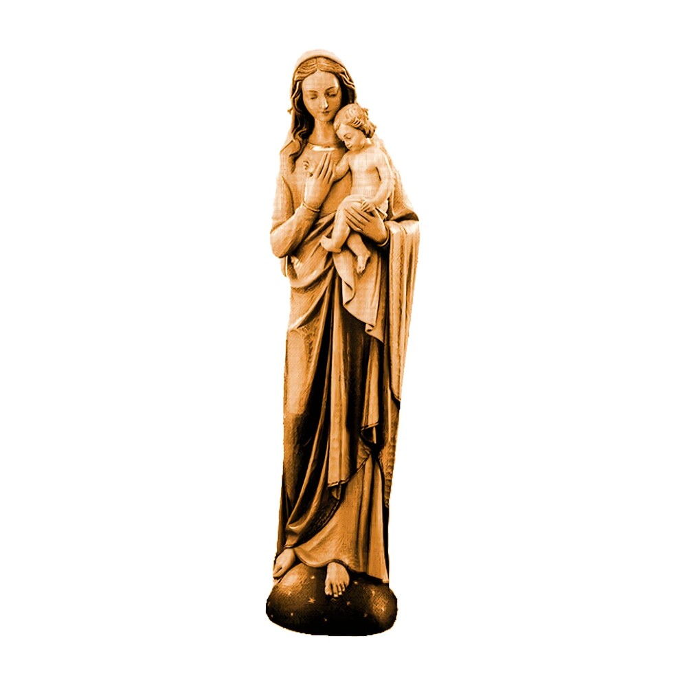 Madonna of the World Sculpted in Wood Sacred Art of Val Gardena