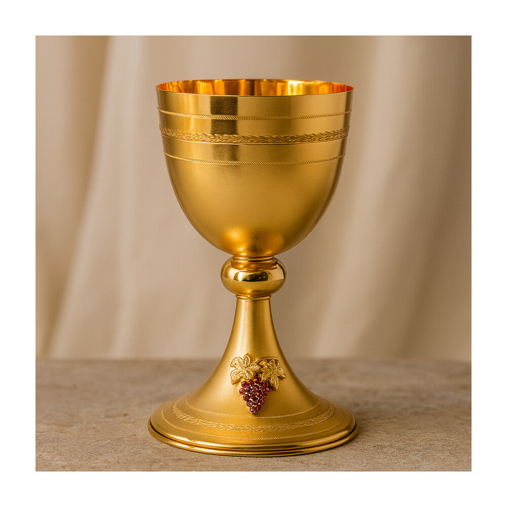 7 7/8" High Chalice with Red Grapes