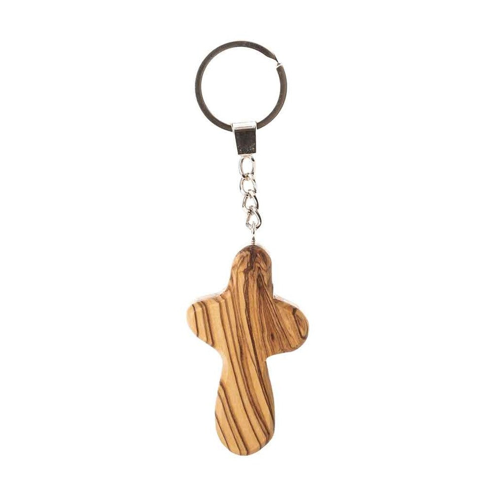Olive Wood Key Chain Cross