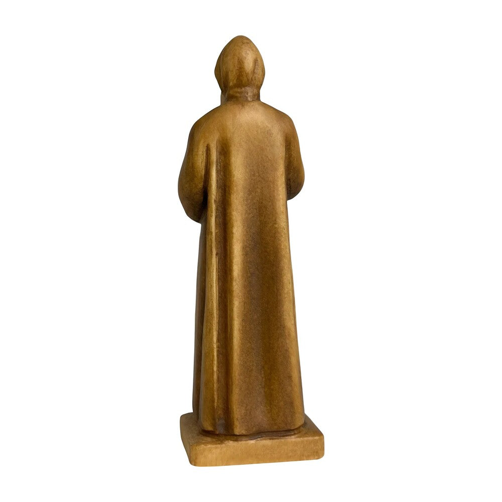 St. Charbel Makhlouf Statue in Hand-Carved Wood Val Gardena