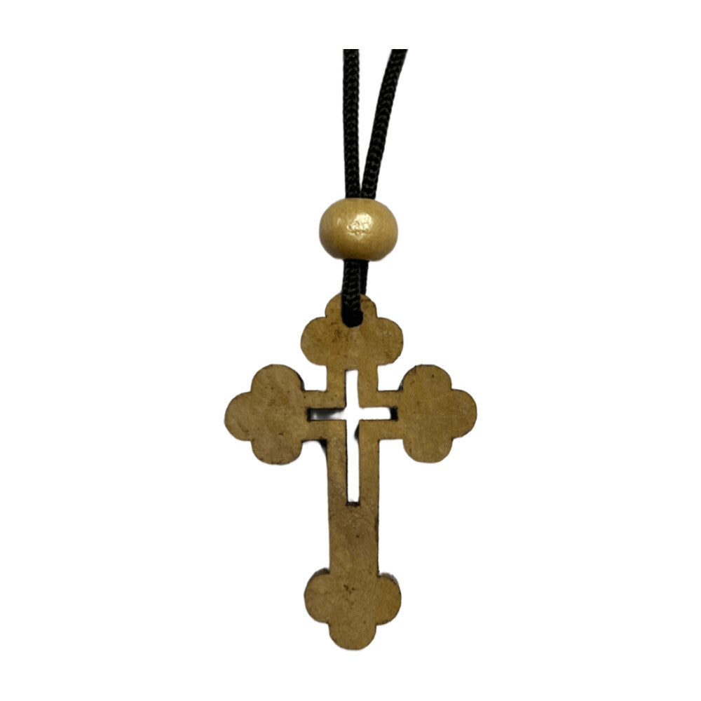 Olive Wood Holding Cross Pendant, Style HLWA7
