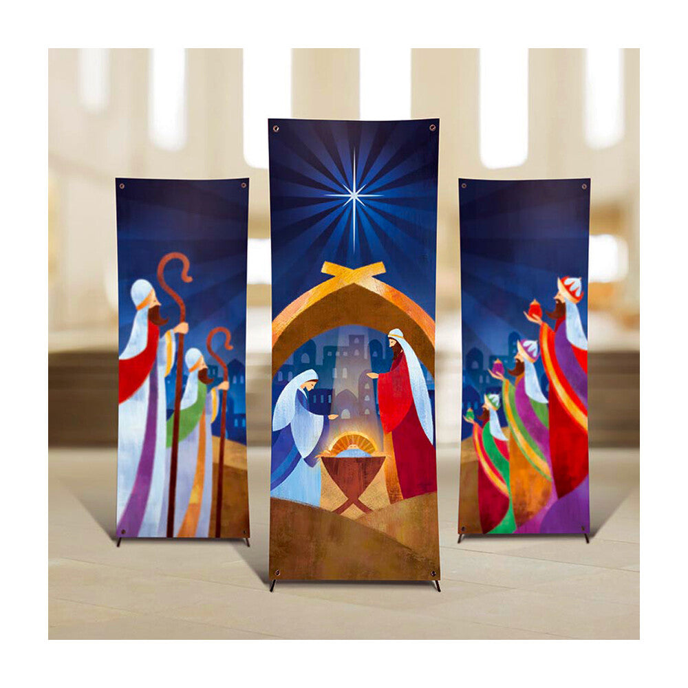 Let Us Adore Him 3 Piece Nativity Banner Set